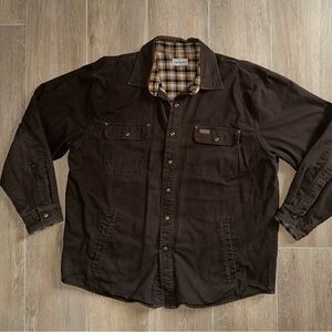 Men's Carhartt flannel lined Shirt Jacket XL Brown